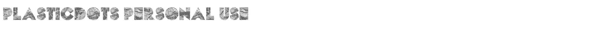 Sample characters Plasticdots Font
